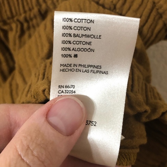 Anthropologie April Gauzy Cotton Tank in Gold - Size X Small - Picture 7 of 7